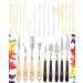 25PCS Painting Knives Set, Painting Knife Stainless Steel Palette Knife Metal Knife Wooden Handle Plastic Palette Knife Set-Knives