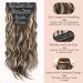 22 Inch Curly Hair Extensions Clip in - 4PCS-11Clips Synthetic Fiber Hair Pieces for Women - Light Brown mix Ash Blonde - Wavy Hair Pieces for Full Head - Buy Online on GoSupps.com