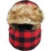 Lumberjack Plaid Aviator Trapper Hat with Ear Flaps - Red Black Plaid Ushanka Eskimo Bomber Russian Cold One Size 4 - Buy Online on GoSupps.com