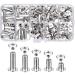 Pangda 80 Set Chicago Binding Post Screw Assorted Kit Metal Round Cross Head Stud Screw Post Nail Rivet Chicago Button for DIY Leather Decoration Bookbinding 5 x 6  10  12  15  18 Silver