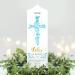 Wall sticker loft baptism candle with baptism motif with blue cross made of leaves 25cm x 7cm personalized candle printed candle for baptism stumping cerema individual baptism gift 25cm x 7cm