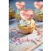 BFJ Mothers Day Cupcake Toppers Acrylic 12pcs Rose Gold Heart Cake Toppers for Best Mom Birthday Party Decorations - Buy Online on GoSupps.com