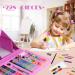 KINSPORY Art Supplies 228 Pack with Double-Side Trifold Easel - Creative Drawing and Coloring Kit for Beginners and Kids - Pink 228PC - Buy Online on GoSupps.com