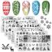 SILPECWEE 6pcs Christmas Nail Stamping Plate Nail Stamp Snowflake Elk Winter Nail Stencils Nail Art Stamping Kit Holiday Manicure Template NO2