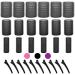 Hair Rollers Velcro Rollers for Hair 18 Pcs Self Grip Velcro Hair Rollers with 12 Pcs Duckbill Clips Hair Curlers Rollers for Long Medium Short Hair Black