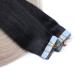 Buy #1B/Gray Ombre Tape-In Hair Extensions - 40cm 40 Bricks - 100% Remy Real Hair with Adhesive Tape - Novon Hair Extensions - Buy Online on GoSupps.com
