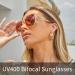 Shop JM Bifocal Reading Sunglasses for Women - Oversized Square UV400 Protection - Stylish Outdoor Sun Readers +2.5 Lens - Buy Online on GoSupps.com