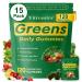 Greens Daily Gummies Super Greens Gummies for Adults Superfood Multivitamin Gummy with Spirulina Chlorella Prebiotic Fiber Fruit Veggie for Digestive & Gut Health Adaptogens Supplement 120 Count