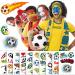 Soccer Match Temporary Tattoo Kids 60PCS Soccer Tattoos for Kids Face Tattoos Soccer Party Favors Fake Tattoos Stickers Face Tattoos for Women Man Boy Girls