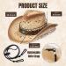 Western Style Cowboy & Cowgirl Straw Hat with Bull Bead Band - Beige - Buy Online on GoSupps.com