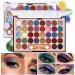 Katiluxiya 36 Colors Glitter Eyeshadow Palette White Gel Glitter Eyeshadow Pressed Powder Pink Shimmer Eyeshadow Shimmer Highlighter Metallic Eye Shadow Women Face Body Makeup Pallets 0