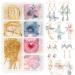 SUNNYCLUE 1 Box DIY 10 Pairs Fabric Butterfly Dangle Earring Making Kit Organza Butterfly Wings for Crafts Boho Lightweight Butterfly Charms Crystal Beads for Jewelry Making Kits Spring Wedding Gift Colorful Butterflies