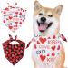 Maustlie dogs Smoking Bandana Valentine's Day dog bandana formal wedding party dog hollow double -sided drafting towel Bandana for wedding birthday (L red) l Valentine