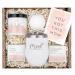 New Mom Gifts for Women - Mom Est. 2023 Spa Gifts Basket for Women w/ 12 oz White Tumbler - Mothers Day Gifts Self Care Kit Relaxing Gifts for New Mom after Birth - Pregnancy Gifts for First Time Moms 2023 - White