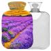 Naanle hot water bottle with cover lavender fields Transparent hot water bottle heat bottle for back pain relief handfoot warmer neck warmth and cold therapy 1l
