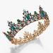 SWEETV Queen Crown for Women - Jeweled Baroque Wedding Tiara & Costume Accessory in Green - Buy Online on GoSupps.com