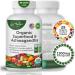 Organic Superfood Greens Fruits and Veggies Complex with Ashwagandha 90 Count (Pack of 1)