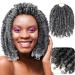 6 Packs 10 Inch Passion Twist Crochet Hair - Short Curly Pre Twisted Braiding Extensions in Grey | Fluffy Spring Twist Synthetic Pre Looped Crochet Braids - Buy Online on GoSupps.com