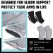 Charniol 3 Pair Elbow Pads | Breathable Support for Volleyball, Basketball, Tennis, Football | Men Women Youth | Black White Gray - Buy Online on GoSupps.com