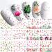 Summer Flamingo and Green Leaf Nail Art Stickers Decals - 12 Sheets - Buy Online on GoSupps.com