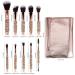Professional Diamond Make-Up Brush Set - 10 Piece Cosmetic Brush Set with PU Leather Roll-Up Bag - International Shipping Available - Buy Online on GoSupps.com