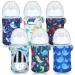Irenare 6 Pieces 8 oz Glass Baby Bottles Sleeve Covers Bulk Neoprene Adjustable Newborn Feeding Bottles Sleeve Heat Cold Retention Sleeve for Nursing Bottle (Shark  Whale  Dinosaur)