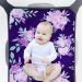 Soft & Breathable Purple Flower Pack N Play Sheets - Portable Playard Mini Crib Mattress Cover for Baby Girl - Buy Online on GoSupps.com