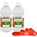 Heinz All Natural Distilled White Vinegar 5% Acidity 16 Ounce Glass Bottle (Pack of 2) with By The Cup Swivel Spoons