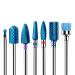 Melodysusie 7x Premium Wolframcarbid Hartmetall Bits Set Professional Grinding Body Grinding Head Nail miller Set Set For Manicure Pedicure Nail Care Blue