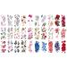 30Pcs Waterproof Flower Temporary Tattoo For Women L7.5xW3.6