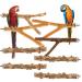 8 Pcs Bird Perches Parrot Stand Natural Wood Perch Parakeet Toys BirdCage Accessories for Conure Cockatiels Budgie Lovebird