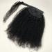 Luovce Ponytail Extension Human Hair Afro Kinky Curly Wrap Around Ponytail Hair Extension 8 inches Natural Colour 8 inch Curly Natural Black Colour - Buy Online on GoSupps.com