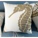 DECOPOW Nautical Decor Pillow Cover 18 Inches - Embroidered Canvas Square Pillow Cover for Nautical Style Decor (Wheat-Seahorse) - Buy Online on GoSupps.com