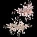 2 Pieces Light Rose Gold Wedding Flower Clip  Handmade Head Pieces Wedding Hair Rhinestone Bridal Comb Barrette  Floral Leaf Bridal Hair Accessories for Brides and Bridesmaid