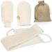 Exfoliating Glove Set Belt Body Scrub Brush Dead Skin Remover - Mitt Gloves UK Seller Easy Back Reach Soft Scrubber