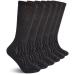 Athlemo 6 Pairs Diabetic Circulation Men's Moisture Wicking Cushion Crew Dress Bamboo Non-Binding Socks 10-13 Black(6 Pairs)