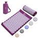 Acupressure mat with pillow for massage & pain relief the original needle mat set for relaxation for neck back feet |Yantramatte spiked mat for meditation purple