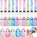 30 Pieces Chapstick Holder Marble Travel Bottle Keychain Holder Reusable Bottle Containers Set with Wristlet Keychain Lanyards Lipstick Protective Cases for Women Traveling (Chic Color)