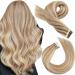 Moresoo Tape in Hair Extensions Dark Honey Blonde Mixed with Medium Blonde Hair Extensions Real Human Hair Tape in 20 Inch Remy Hair Extensions Tape in Human Hair 20Pcs/50g #16/22 20 Inch #P6/60
