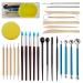 Langqun Polymer Clay Tools with Box 27pcs Pottery Tools Kit Dotting Tools Ceramic Supplies for Kids and Adults Sculpting Modeling Shaping