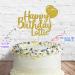 Cakeshop Cake Decoration Pack | Happy Birthday Premium Double Sided Glitter Card Cake Topper Sign & 25g Party Pack of Cake Sugar Sprinkles | Custom Name Cake Decorations (Gold) Non-Prime Glitter Card: Gold - Buy Online on GoSupps.com