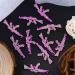 Punk Style Pink Gun Nail Charms 10PCS - Crystal Rhinestone Metal Decorations for Acrylic Nails - Buy Online on GoSupps.com