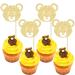 Ephlyn 24Pcs Baby Shower Cupcake Toppers Glitter Baby Cupcake Picks Baby Shower Cake Decorations Gender Reveal Theme Kids Birthday Party Cake Decorations Supplies Champagne Gold Style 2 Champagne Gold