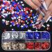 12 Grids Holographic Star Nail Glitter Sequins 4th of July Nail Art Stickers Red Blue Sliver Gold Star Nail Decals Independence Day Nail Art Star Glitter for Acrylic Nails Art Decoration Accessories