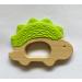 Dinosaur Baby Teether Ring | Non-Toxic Food Grade Silicone & Beech Wood | Easy Grip & Teething Pain Relief | 3+ Months (Tea Shoot Green) - Buy Online on GoSupps.com