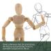 US Art Supply Wood Artist Drawing Manikin - Flexible Body with Base, 5 Male - Ideal for Human Figure Sketching - Buy Online on GoSupps.com