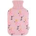 HomeTop Large 2 Liter Soft Knit Fashion Flamingo Hot Water Bottle Cover - ONLY Cover (2L, Pink) Pink 2 Liter