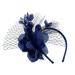 Ladies Beaded Fascinator Aliceband Hairband for Weddings Races Royal Ascot Derby (Navy Blue)