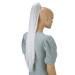 CAISHA 28" Extra Long Straight Ponytail Hairpiece Heat-resistant Synthetic Fibres Gray H139 gray #gray H139