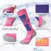 COOVAN Ski Socks 2 Pack - Warm Winter Thermal Socks for Snowboarding - Knee High Compression - Small-Medium - 1 Pink + 1 Purple - Buy Online on GoSupps.com